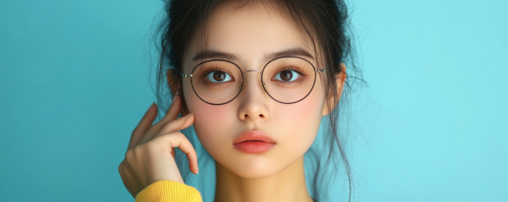 丸メガネが似合う女性の髪型