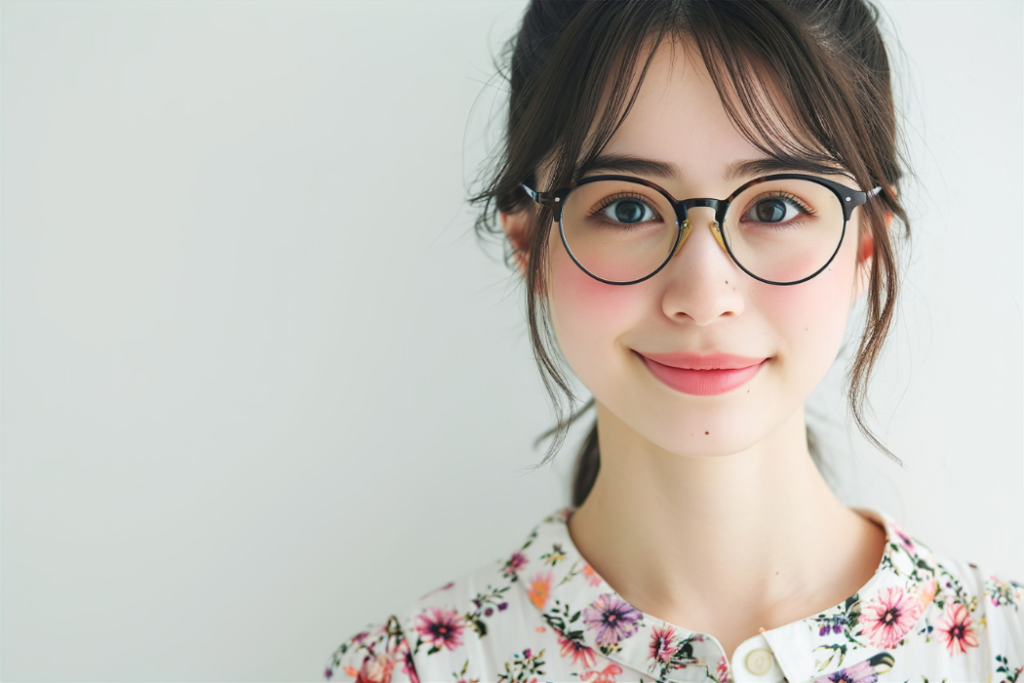 女性でボストンメガネが似合う髪型